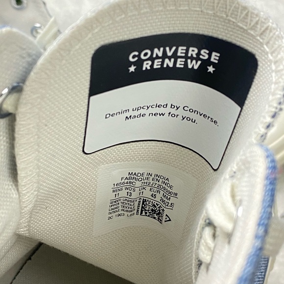 CONVERSE Blue All-star 70s Hi Renew Light Denim 11 - Picture 5 of 5